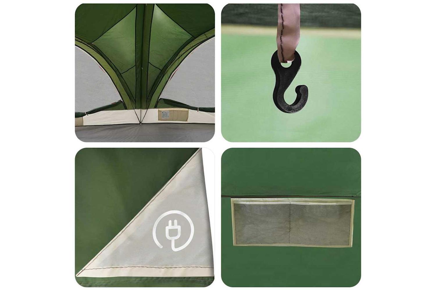 Vidaxl Family Tent With Roof Green And Grey 460 X 430 X 214 Cm-7