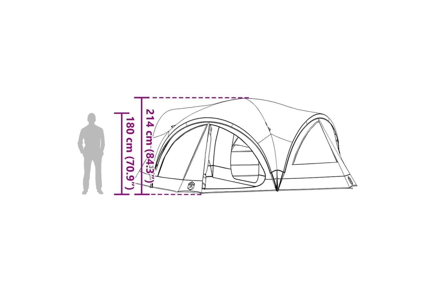 Vidaxl Family Tent With Roof Green And Grey 460 X 430 X 214 Cm-9
