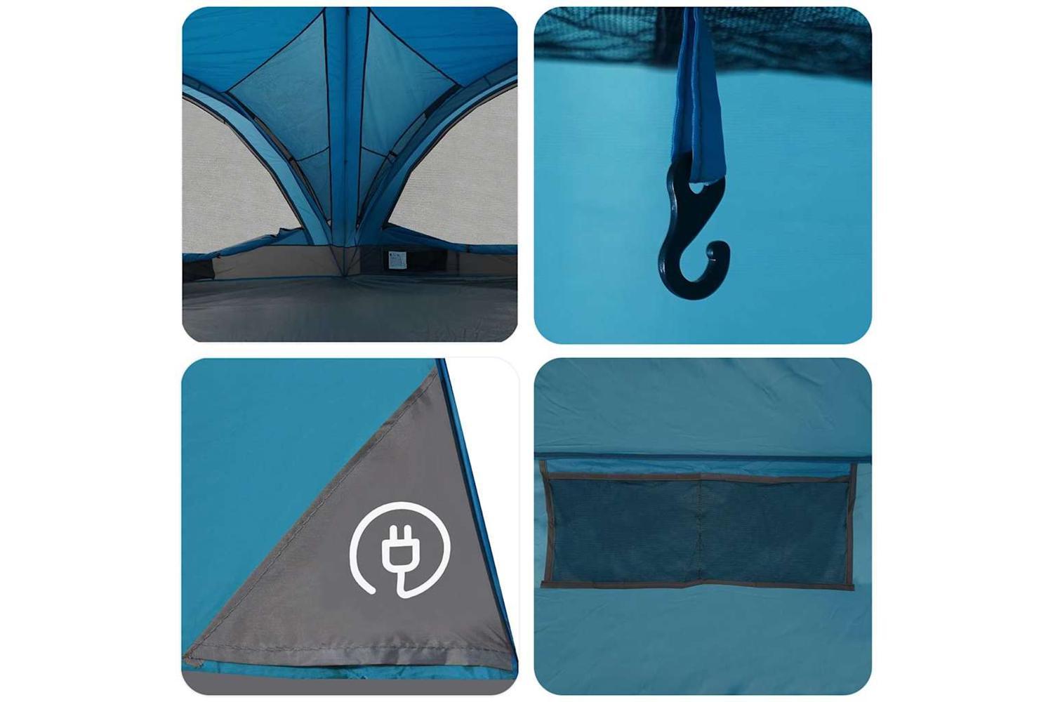 Vidaxl Family Tent With Roof Blue And Grey 460 X 430 X 214 Cm-7