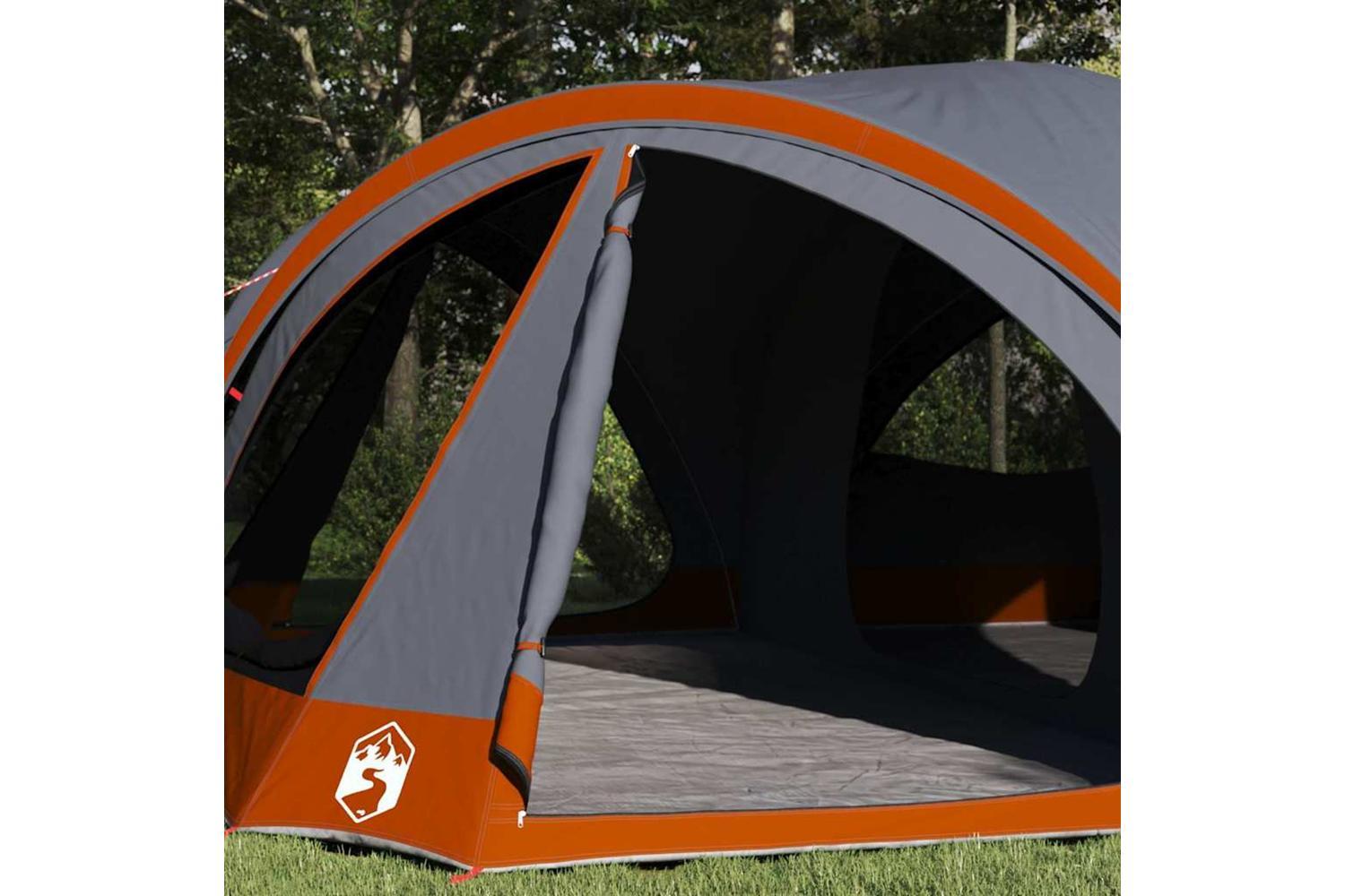 Vidaxl Family Tent With Roof Grey And Orange 460 X 430 X 214 Cm-3