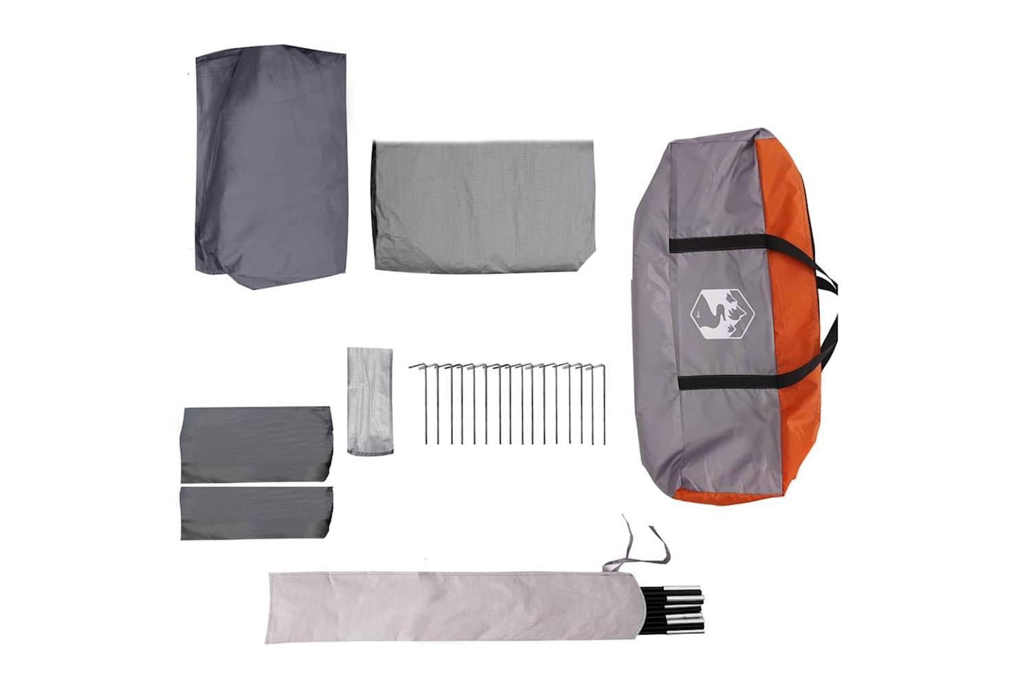 Vidaxl Family Tent With Roof Grey And Orange 460 X 430 X 214 Cm-6