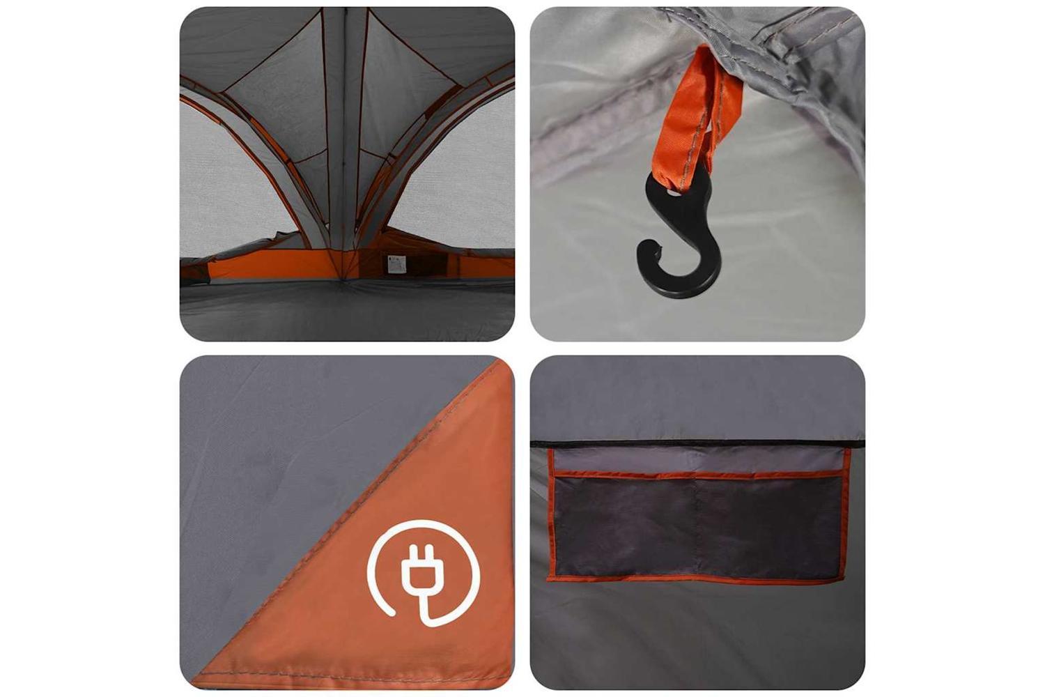 Vidaxl Family Tent With Roof Grey And Orange 460 X 430 X 214 Cm-7