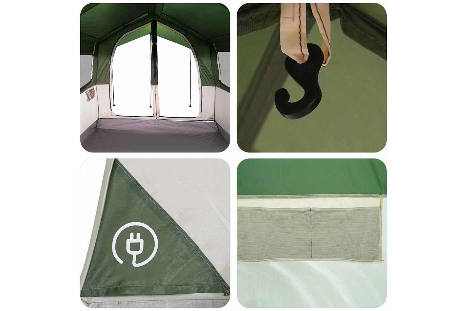 Vidaxl Family Tent With Roof Green And White 324 X 255 X 230 Cm-10