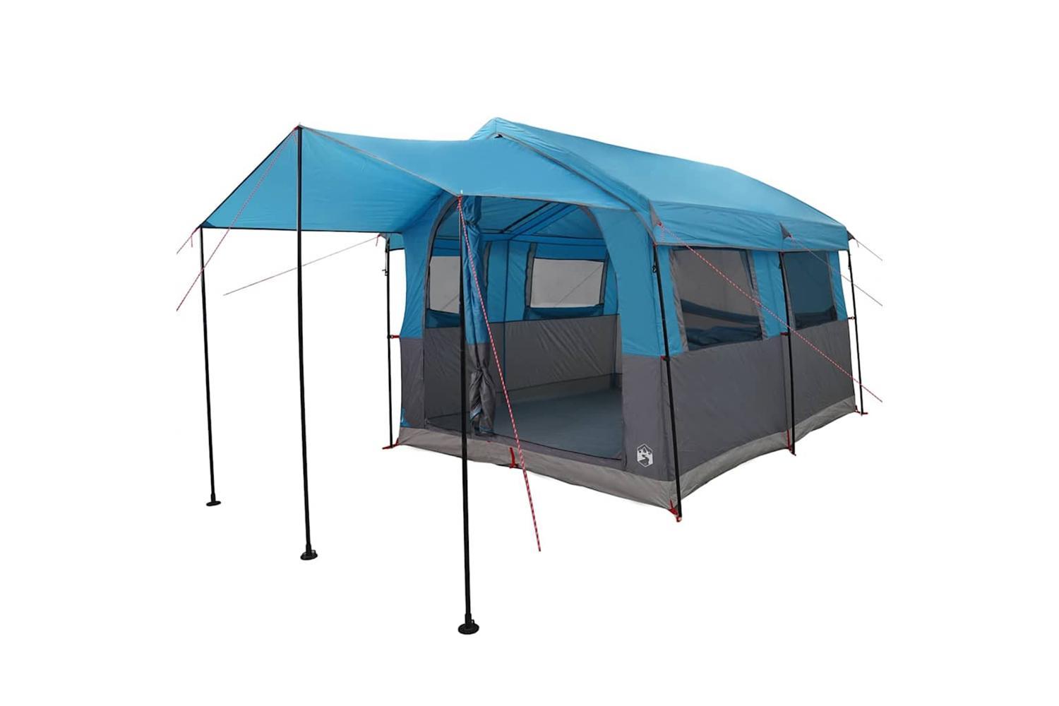 Vidaxl Family Tent With Roof Blue And Grey 324 X 255 X 230 Cm-2