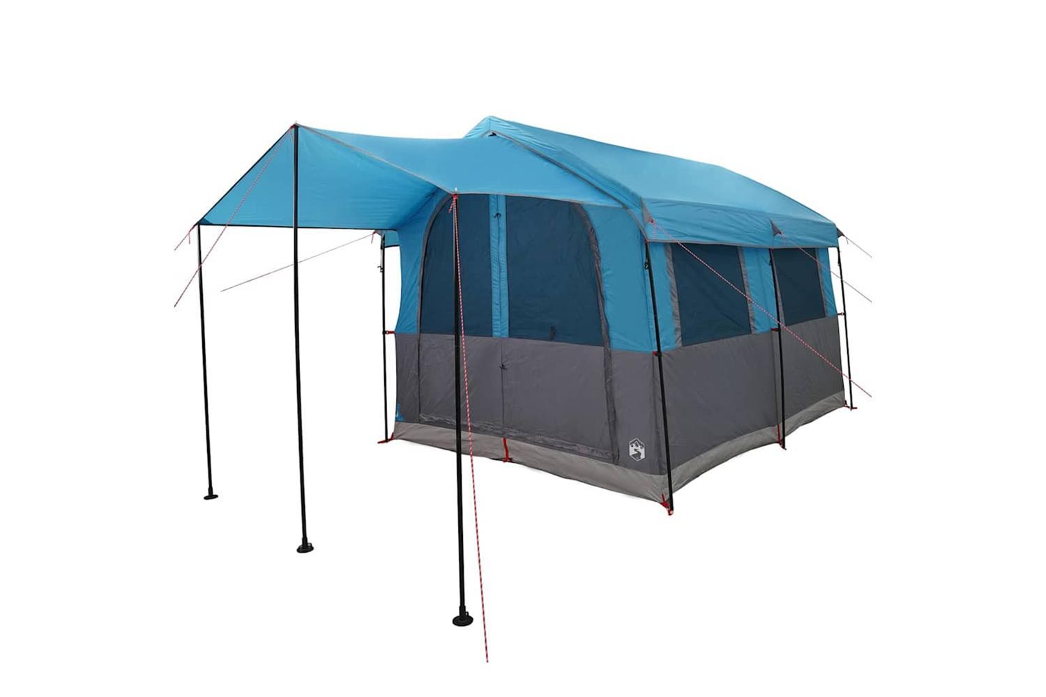 Vidaxl Family Tent With Roof Blue And Grey 324 X 255 X 230 Cm-4
