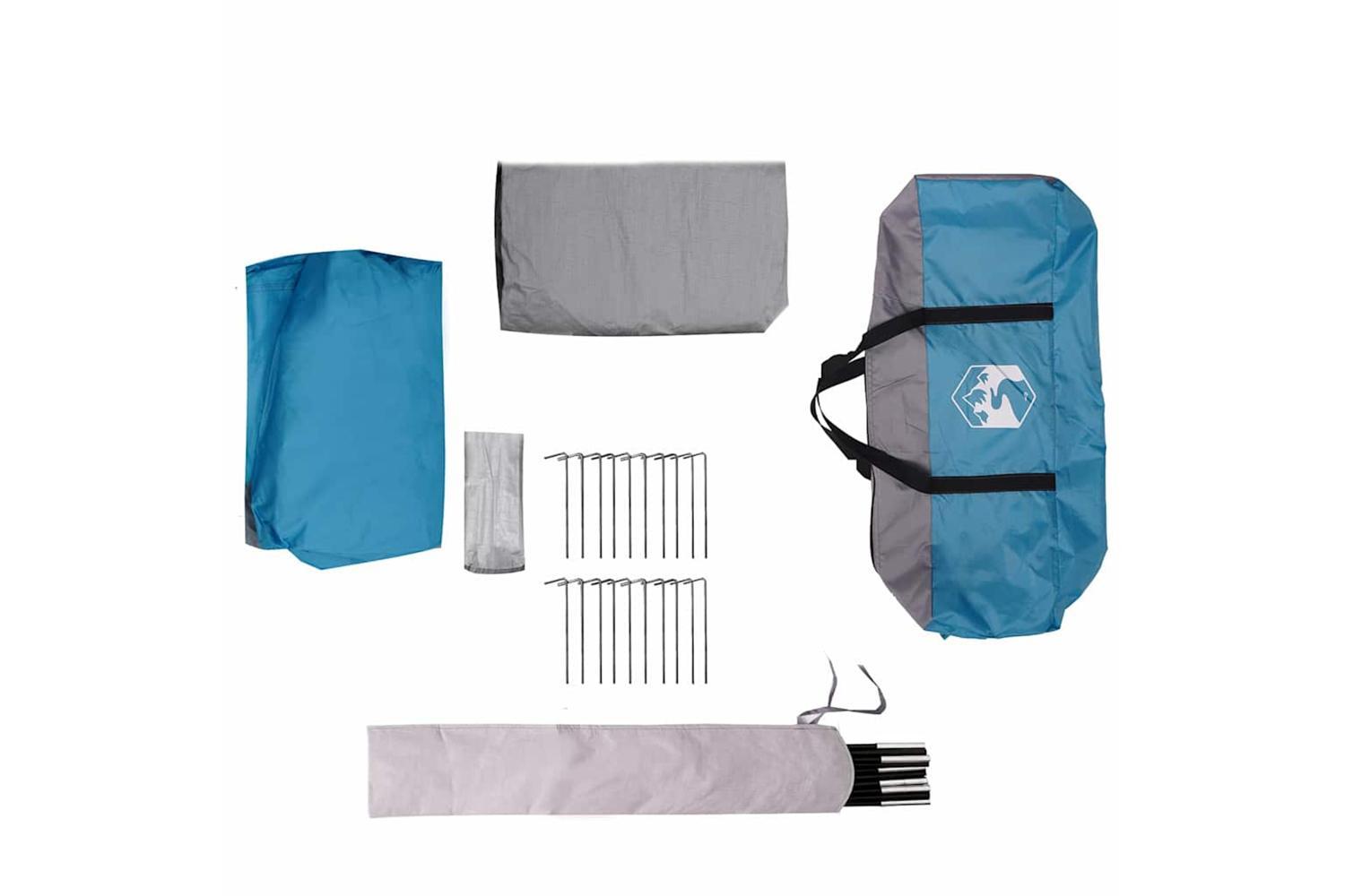 Vidaxl Family Tent With Roof Blue And Grey 324 X 255 X 230 Cm-9