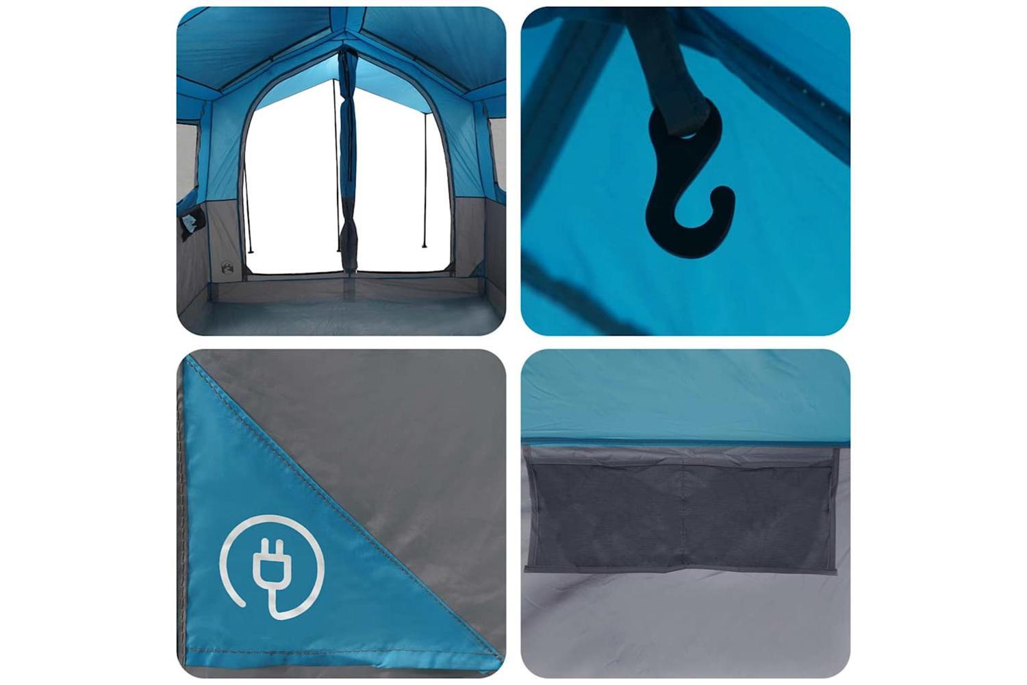 Vidaxl Family Tent With Roof Blue And Grey 324 X 255 X 230 Cm-10