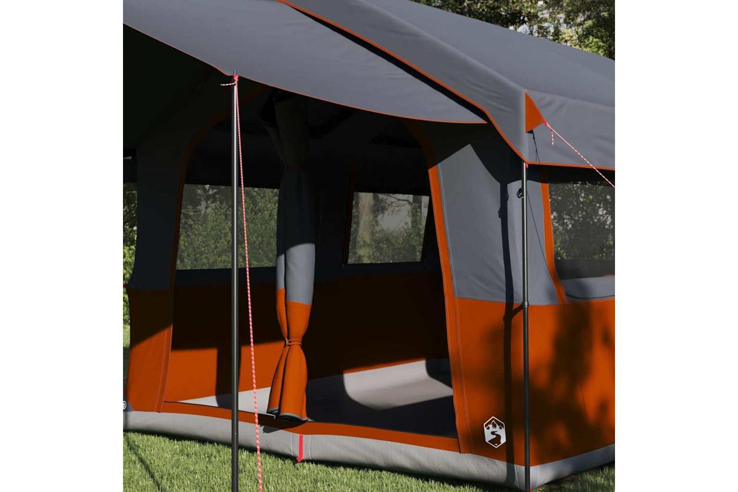 Vidaxl Family Tent With Roof Grey And Orange 324 X 255 X 230 Cm-3
