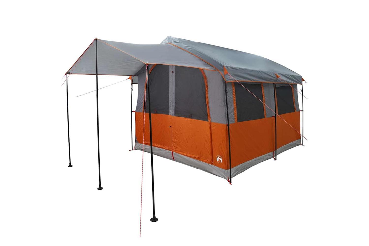 Vidaxl Family Tent With Roof Grey And Orange 324 X 255 X 230 Cm-4
