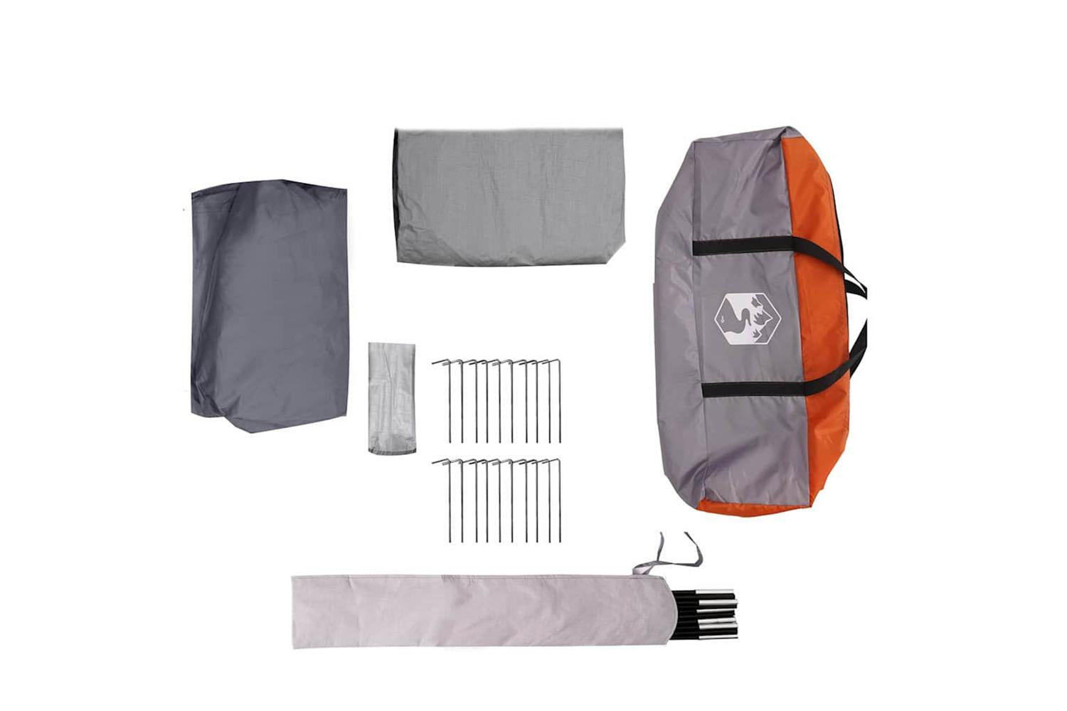 Vidaxl Family Tent With Roof Grey And Orange 324 X 255 X 230 Cm-9