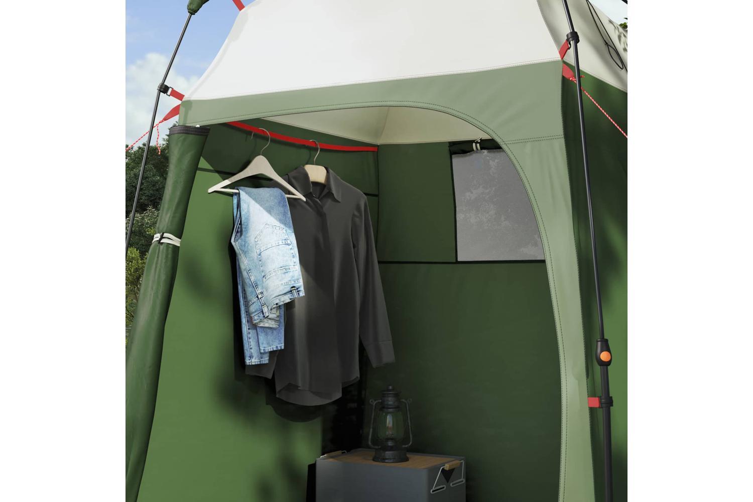 Vidaxl Shower Tent Folding With Storage Green 160 X 160 X 227 Cm Steel-5
