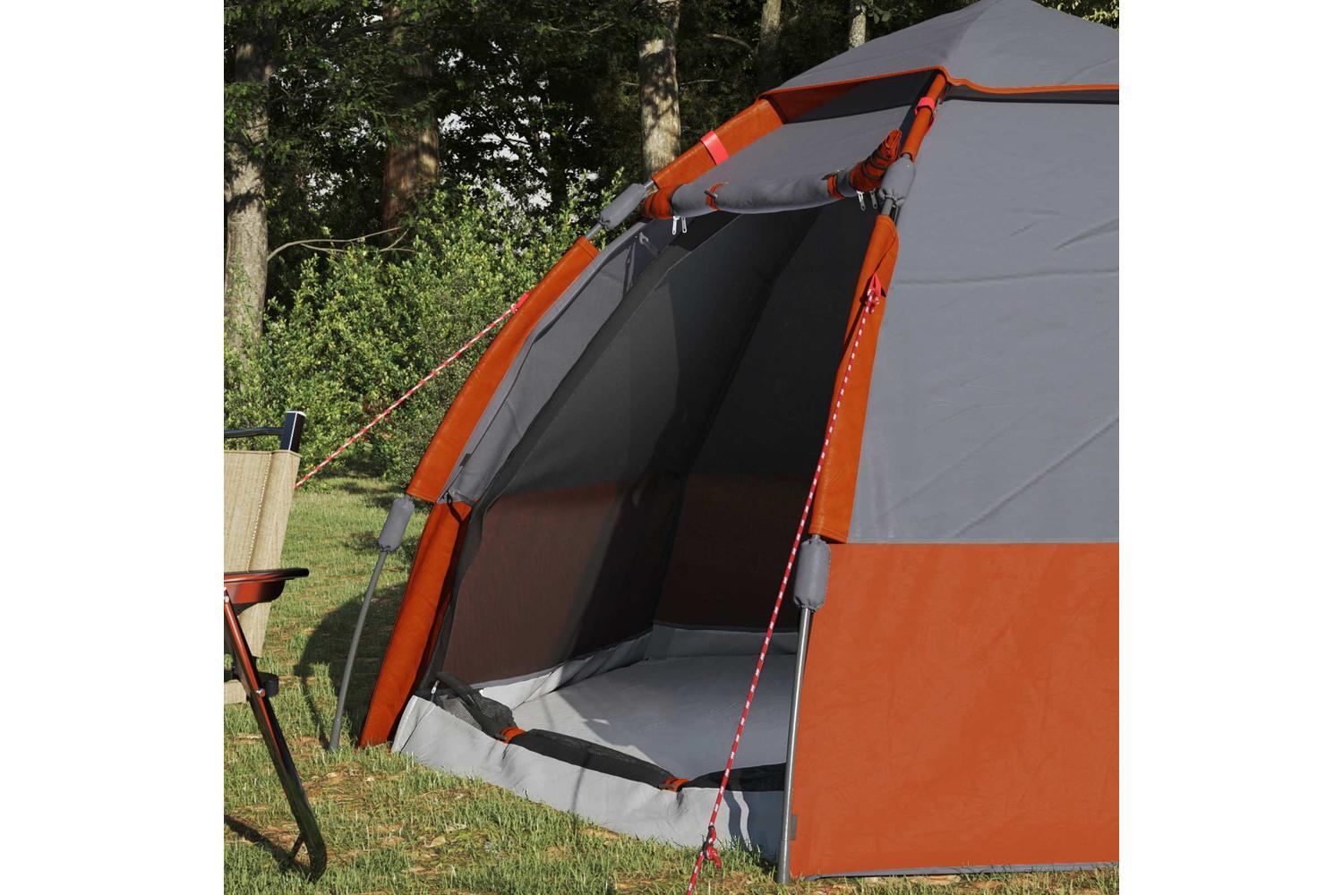 Vidaxl Instant Tent Folding Grey And Orange 280 X 280 X 160 Cm Steel-3