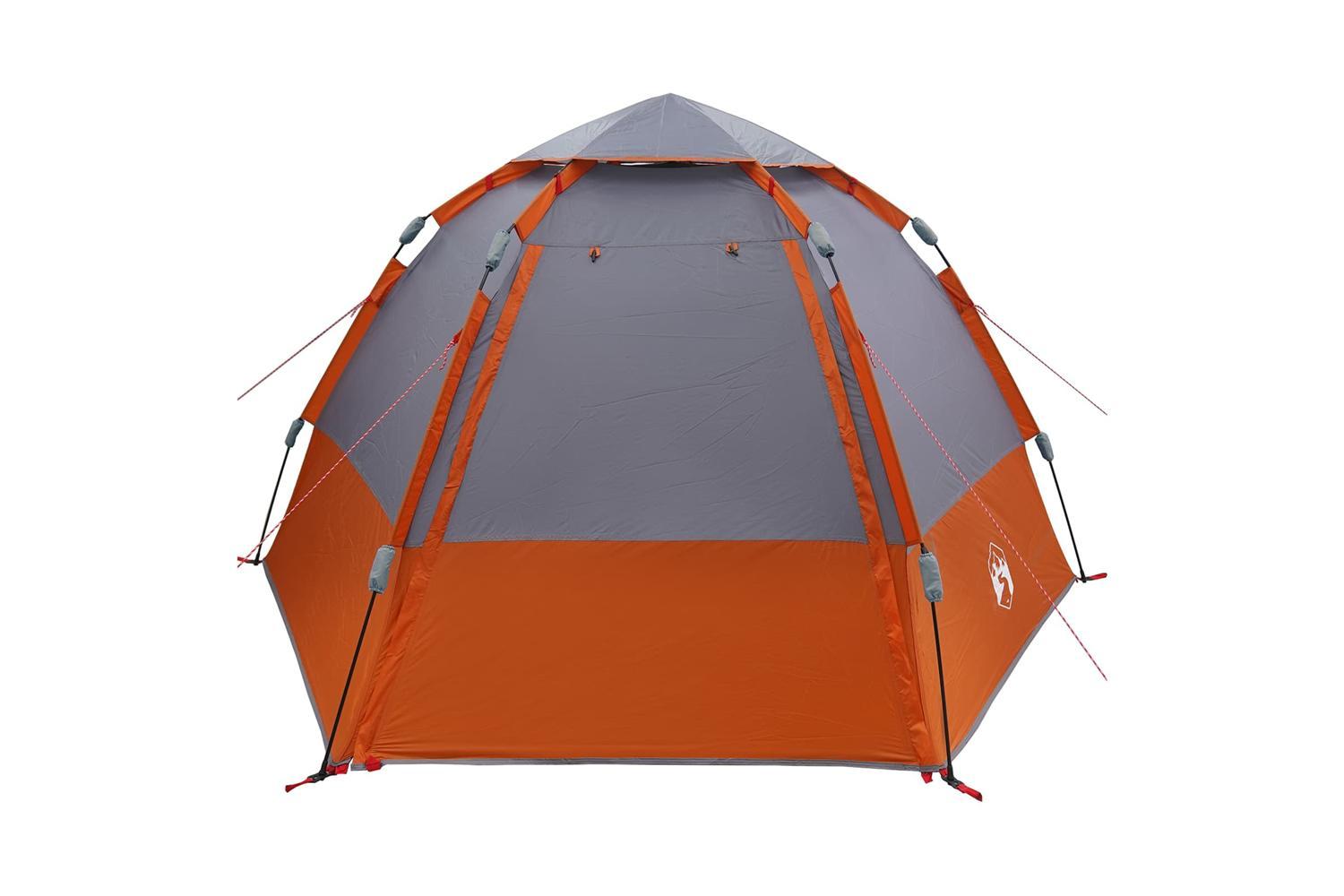 Vidaxl Instant Tent Folding Grey And Orange 280 X 280 X 160 Cm Steel-5