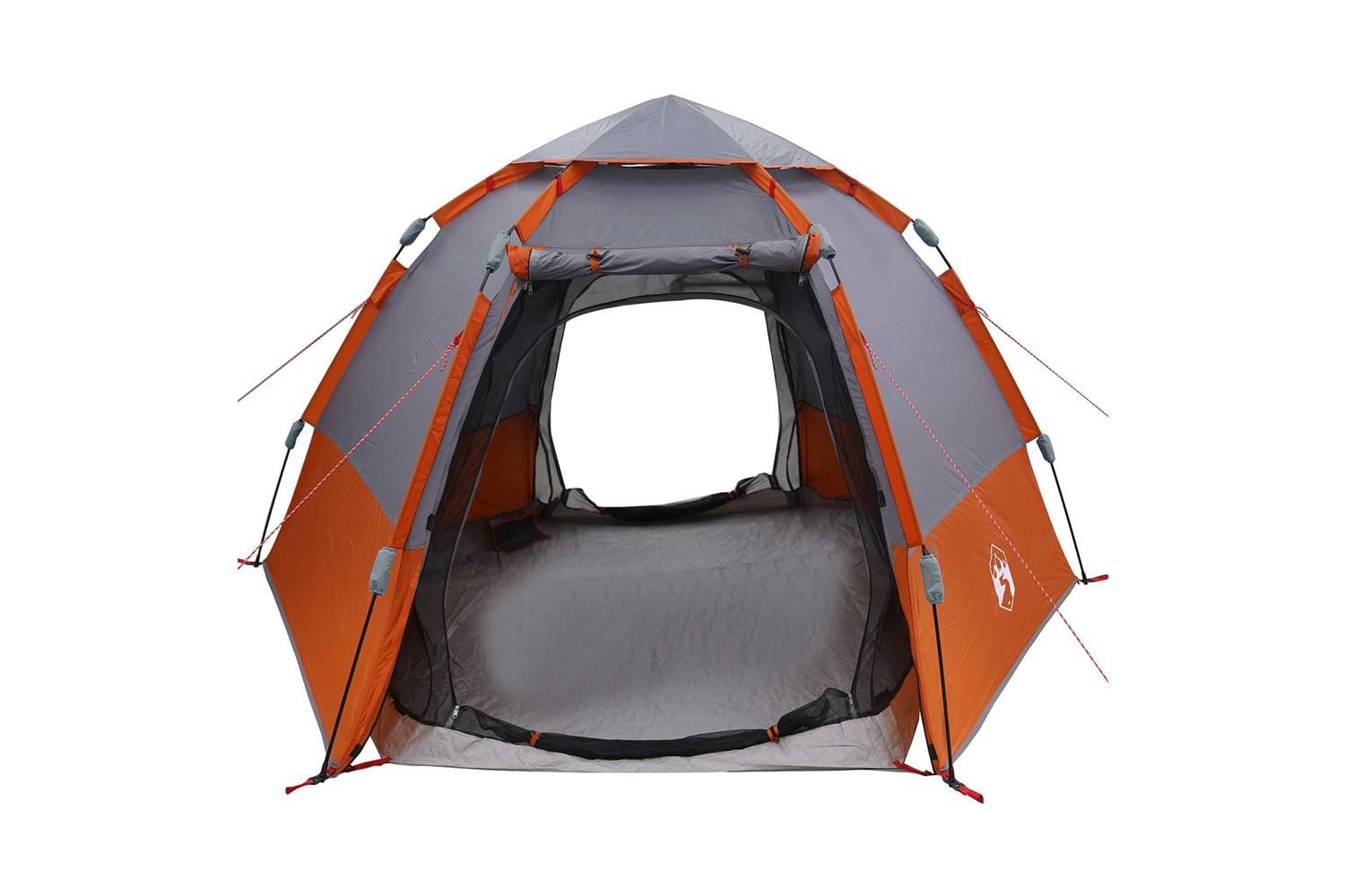 Vidaxl Instant Tent Folding Grey And Orange 280 X 280 X 160 Cm Steel-7
