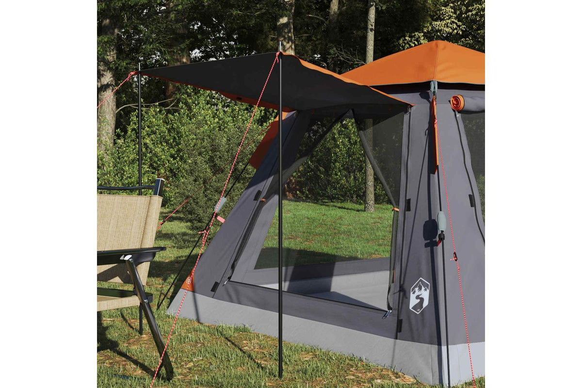 Vidaxl Instant Tent Folding Grey And Orange 205 X 205 X 143 Cm Steel-3