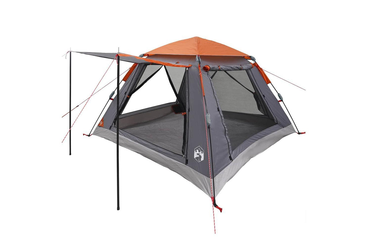 Vidaxl Instant Tent Folding Grey And Orange 205 X 205 X 143 Cm Steel-4