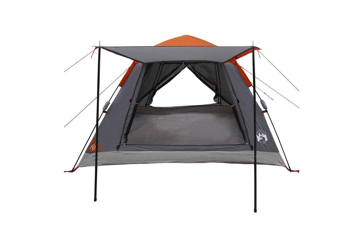 Vidaxl Instant Tent Folding Grey And Orange 205 X 205 X 143 Cm Steel-5