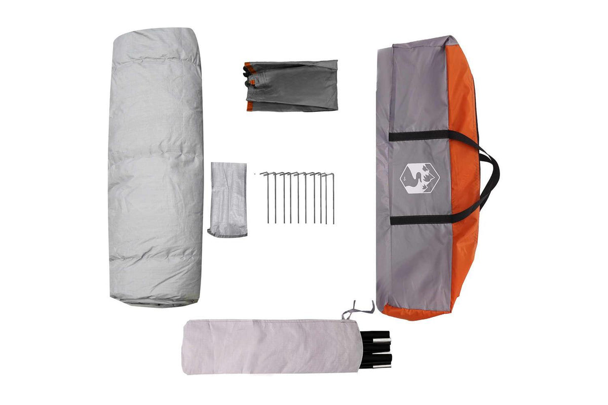 Vidaxl Instant Tent Folding Grey And Orange 205 X 205 X 143 Cm Steel-9