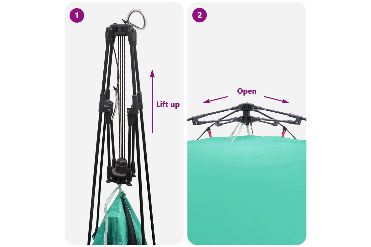Vidaxl Instant Tent Folding Sea Green 260 X 260 X 197 Cm Steel-10