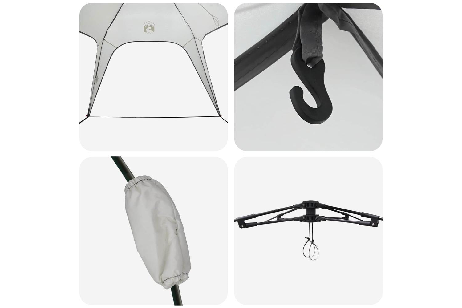 Vidaxl Instant Tent Folding With Storage Grey 260 X 260 X 197 Cm Steel-8