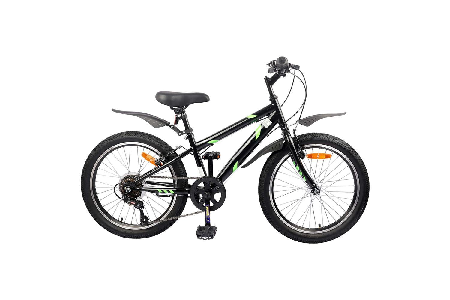 Vidaxl Kids Bike 24'' 6-speed For 8-12 Years Old Black