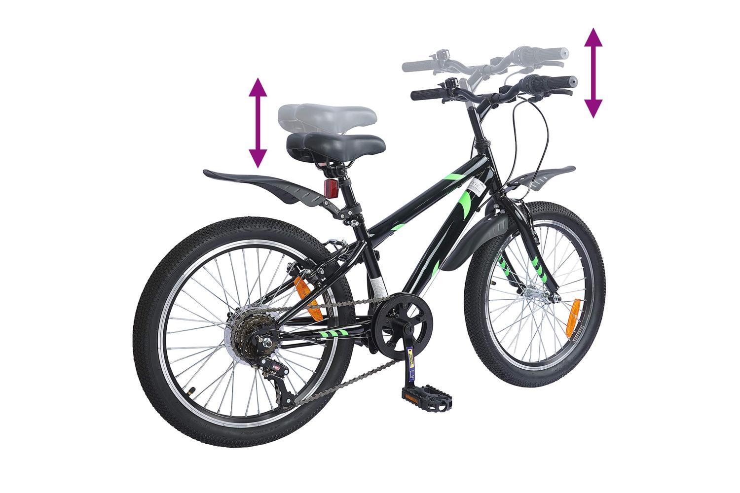 Vidaxl Kids Bike 24'' 6-speed For 8-12 Years Old Black-7