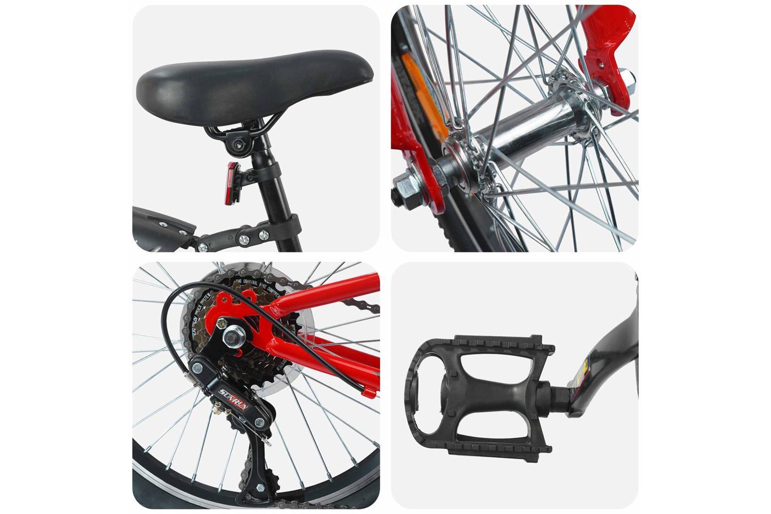 Vidaxl Kids Bike 20'' 6-speed For 6-11 Years Old Red-4