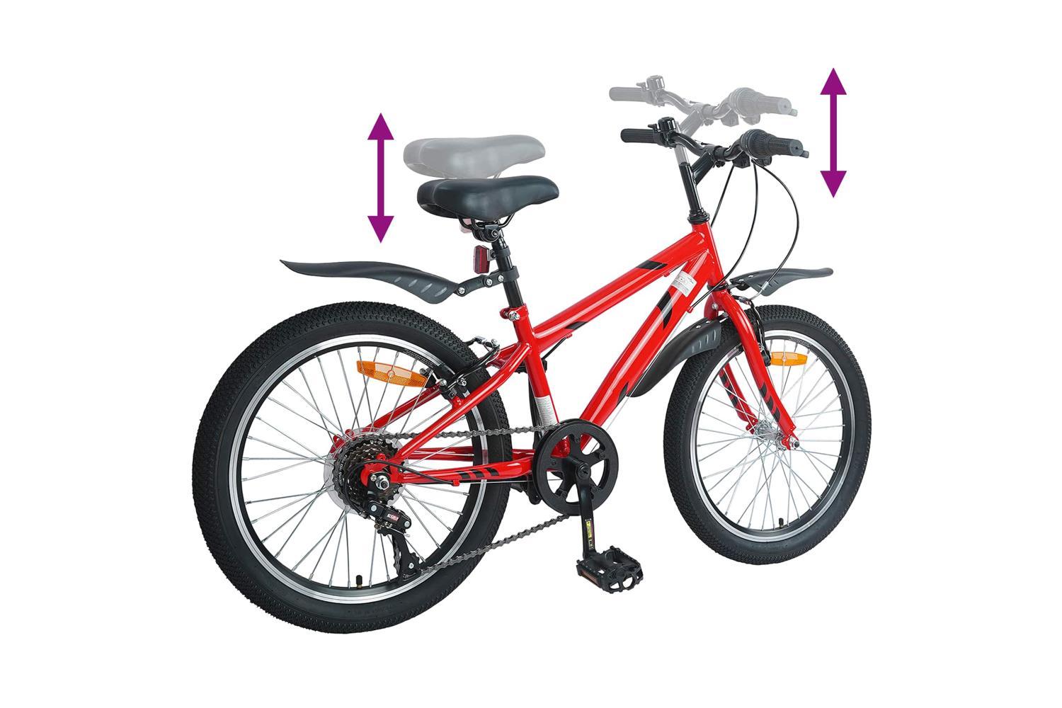 Vidaxl Kids Bike 24'' 6-speed For 8-12 Years Old Red-7