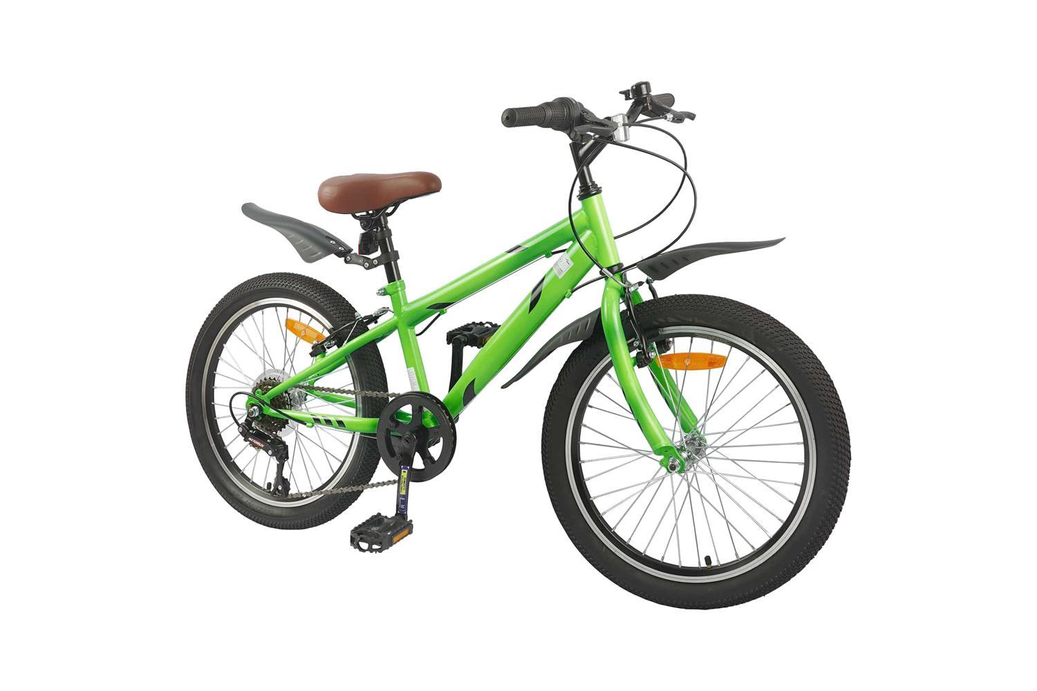 Vidaxl Kids Bike 20'' 6-speed For 6-11 Years Old Green-2
