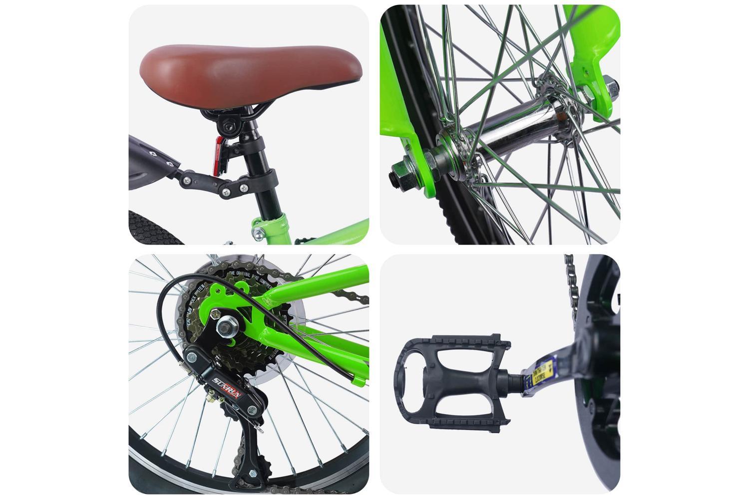 Vidaxl Kids Bike 20'' 6-speed For 6-11 Years Old Green-4