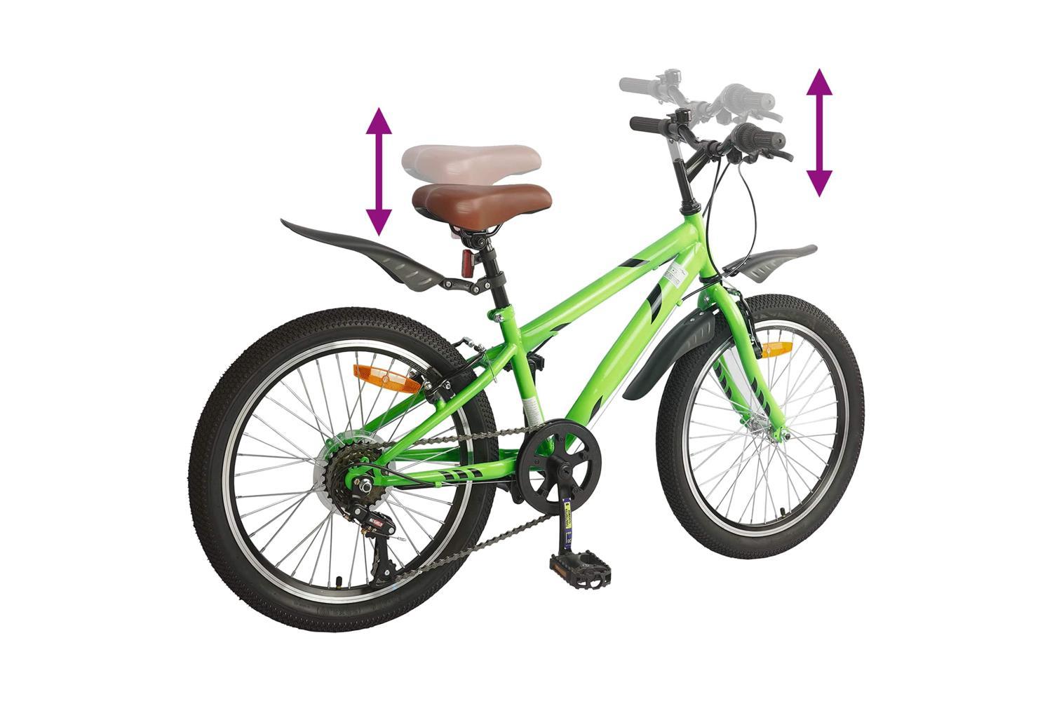 Vidaxl Kids Bike 24'' 6-speed For 8-12 Years Old Green-7
