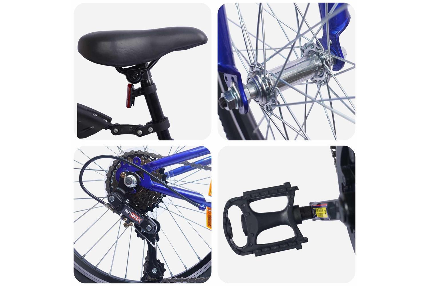 Vidaxl Kids Bike 20'' 6-speed For 6-11 Years Old Dark Blue-4
