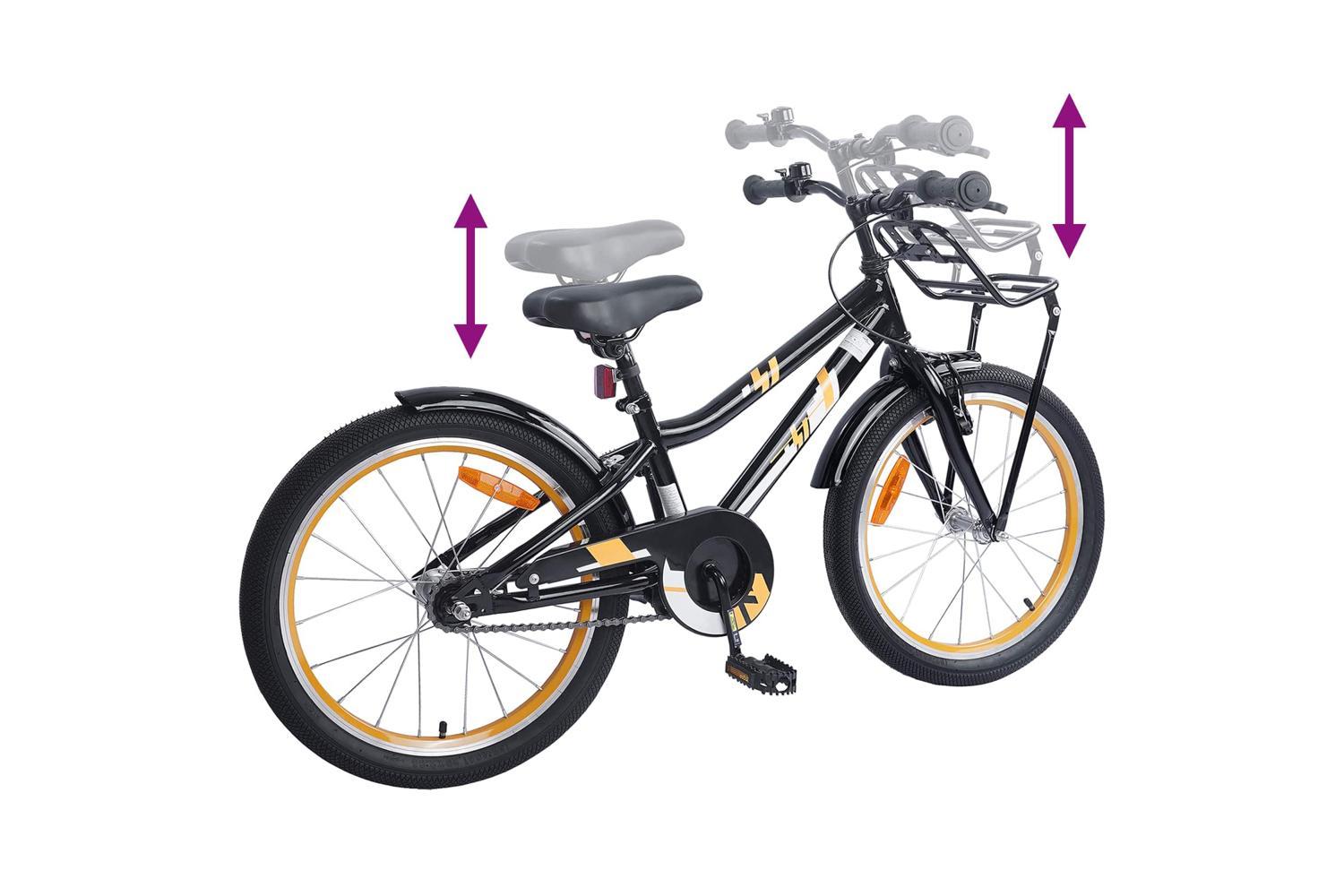 Vidaxl Kids Bike 20'' For 6-11 Years Old Orange Black-7