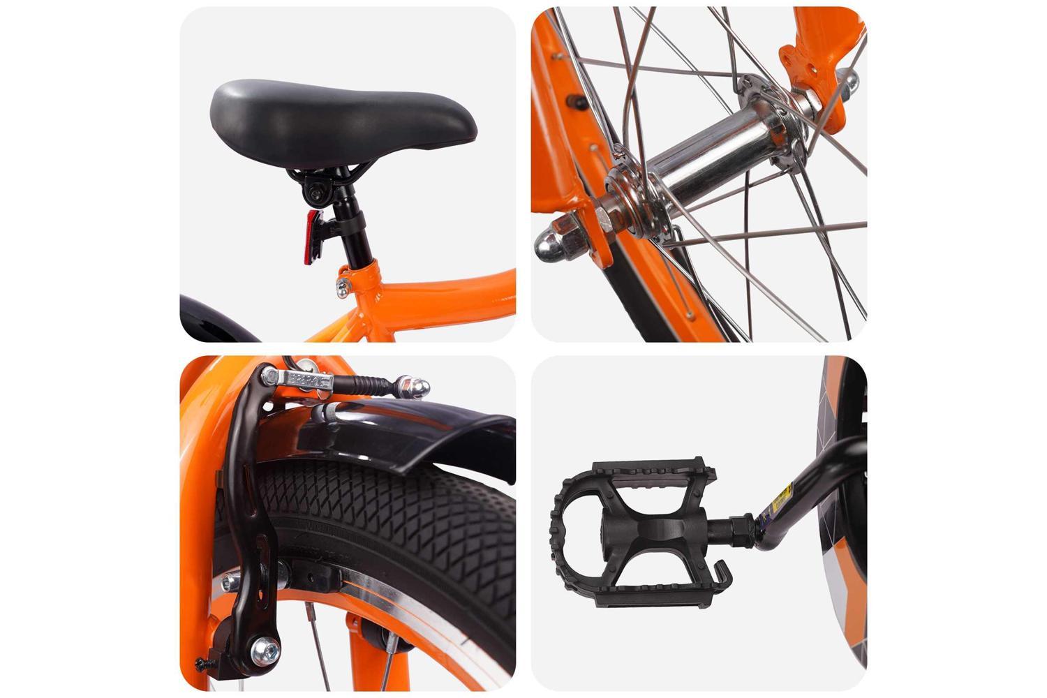 Vidaxl Kids Bike 20'' For 6-11 Years Old Orange-4
