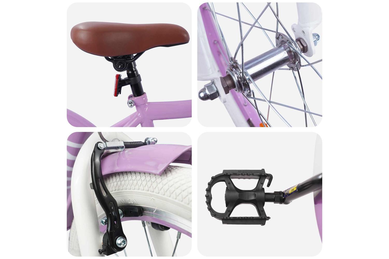 Vidaxl Kids Bike 20'' For 6-11 Years Old Purple-4