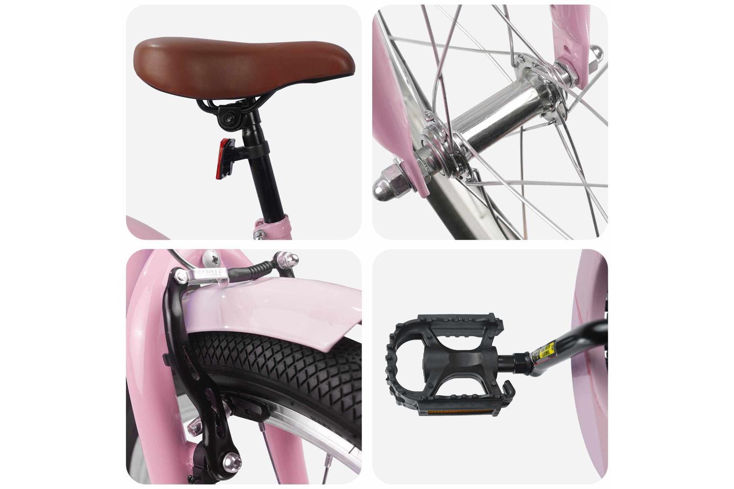 Vidaxl Kids Bike 20'' For 6-11 Years Old Light Pink-4