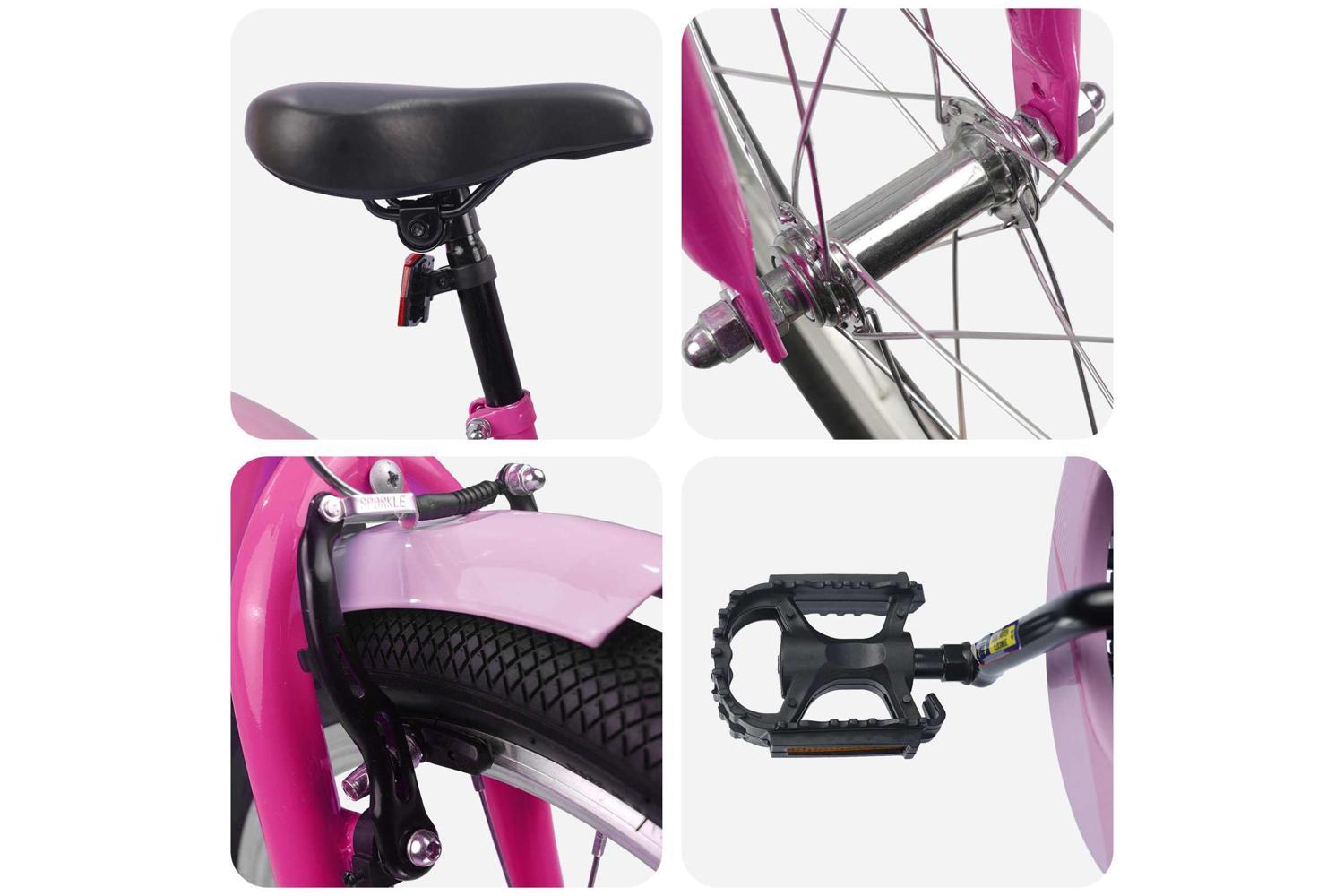 Vidaxl Kids Bike 20'' For 6-11 Years Old Dark Pink-4