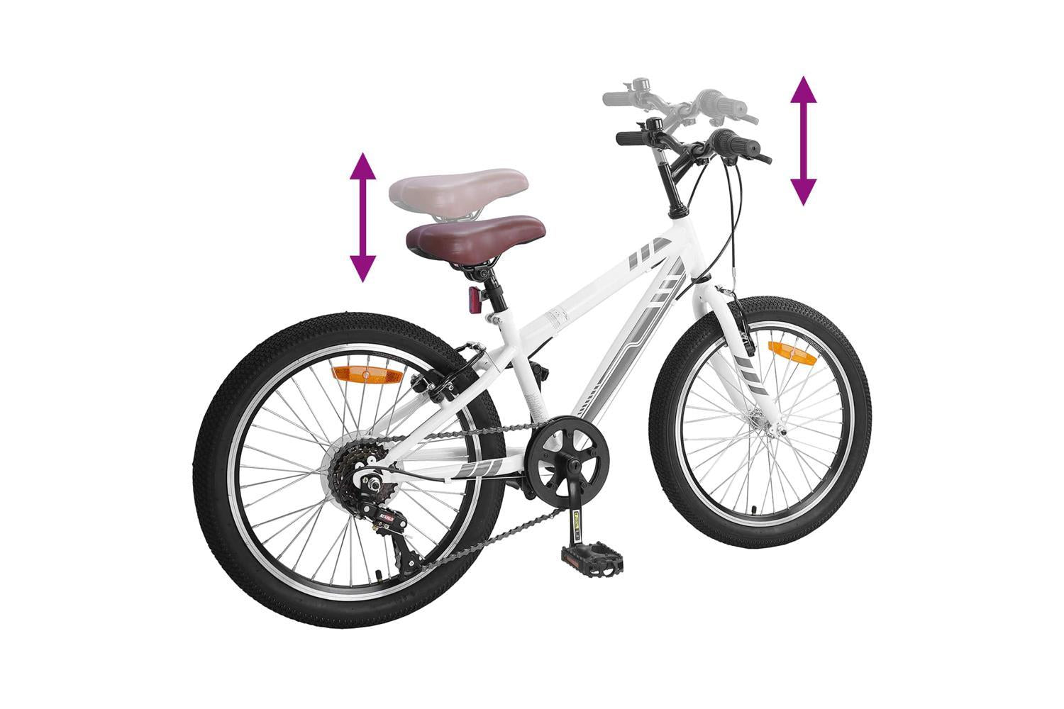 Vidaxl Mountain Bike 20'' 6-speed For 5-8 Years Old White-7