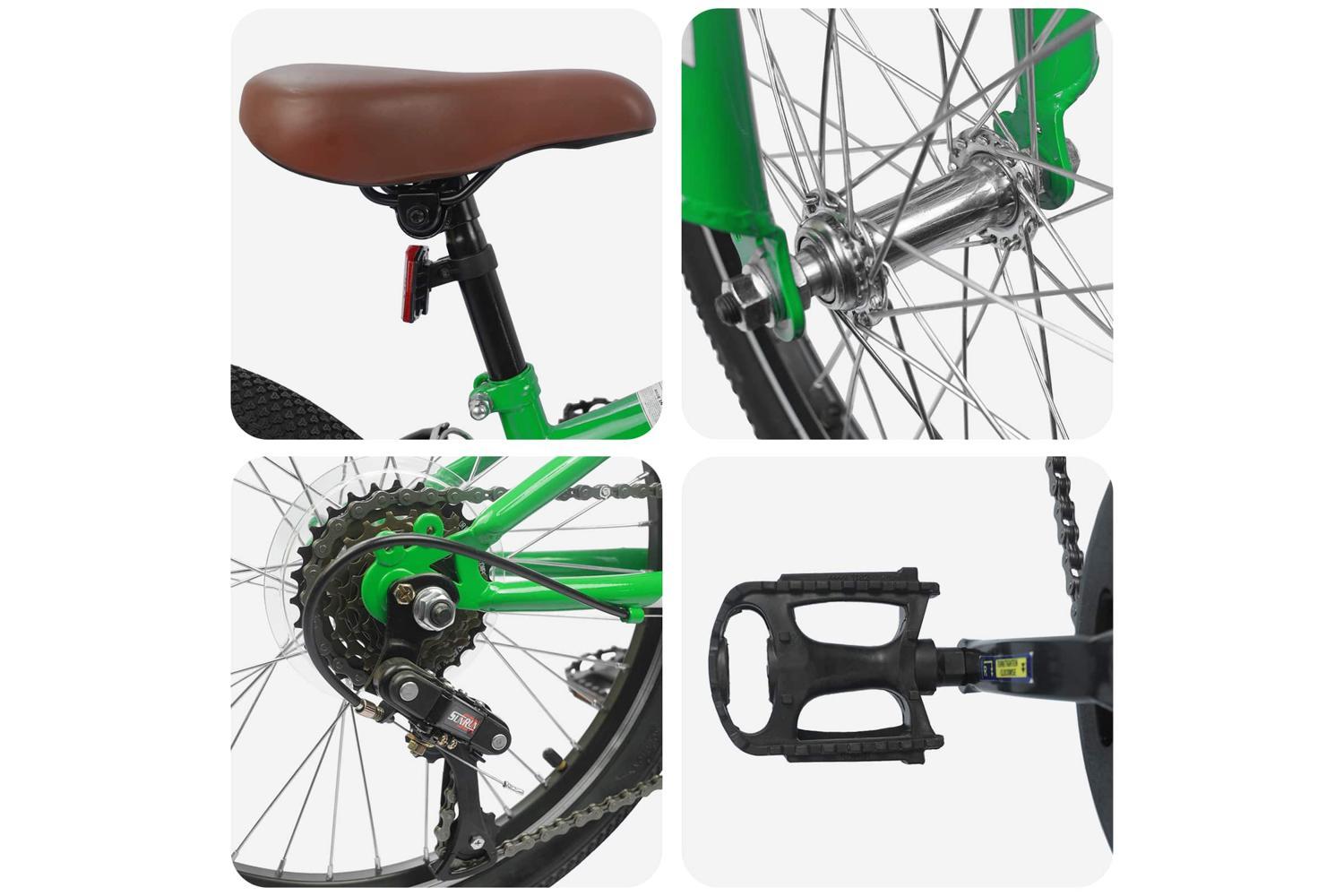 Vidaxl Mountain Bike 24'' 6-speed For 8-12 Years Old Green-4