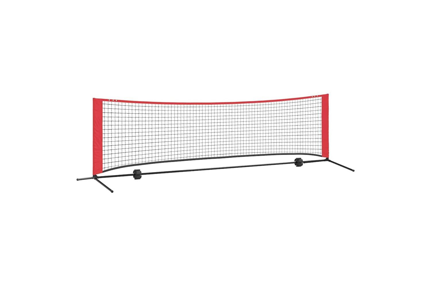 Vidaxl Tennis Net Folding Black And Red 301 X 90.5 X 87 Cm Polyester