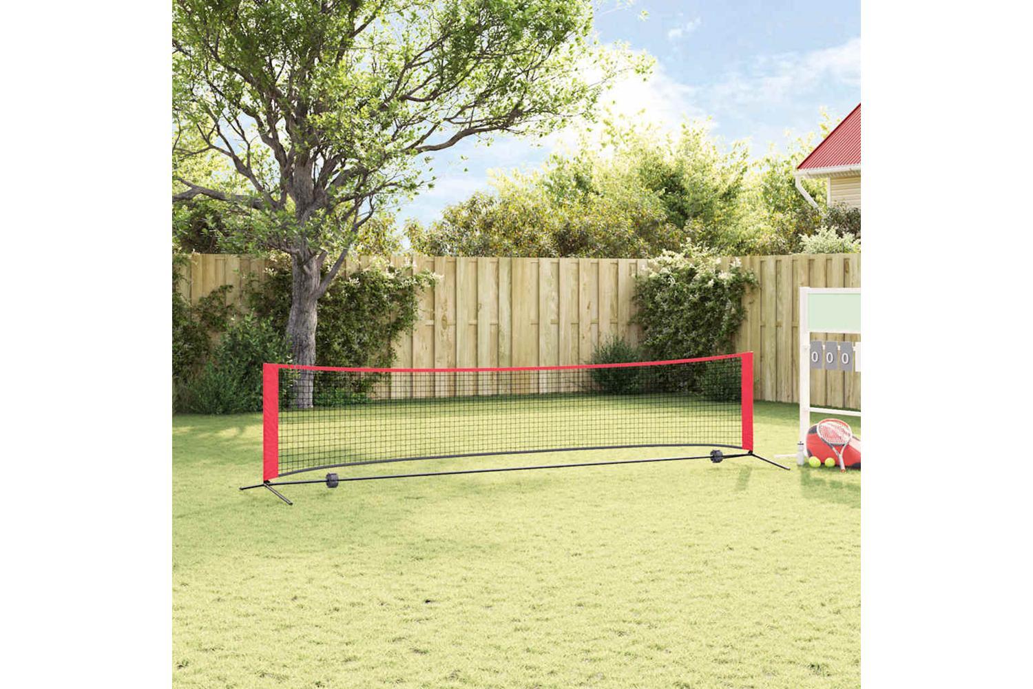 Vidaxl Tennis Net Folding Black And Red 396 X 92 X 87 Cm Polyester-3