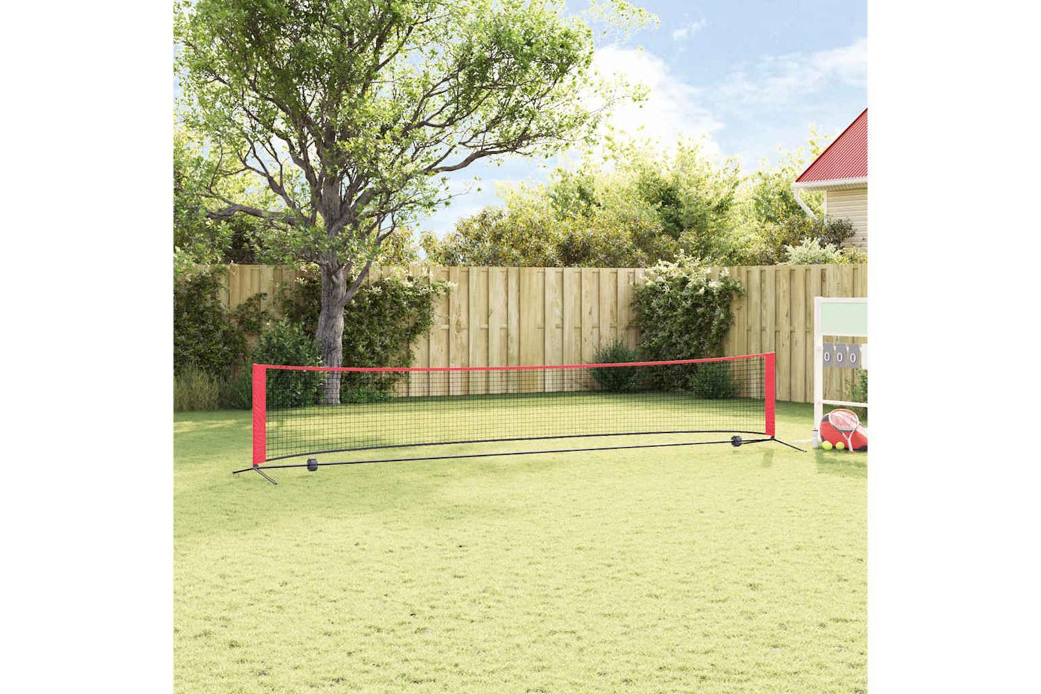 Vidaxl Tennis Net Folding Black And Red 494.5 X 90 X 87 Cm Polyester-3