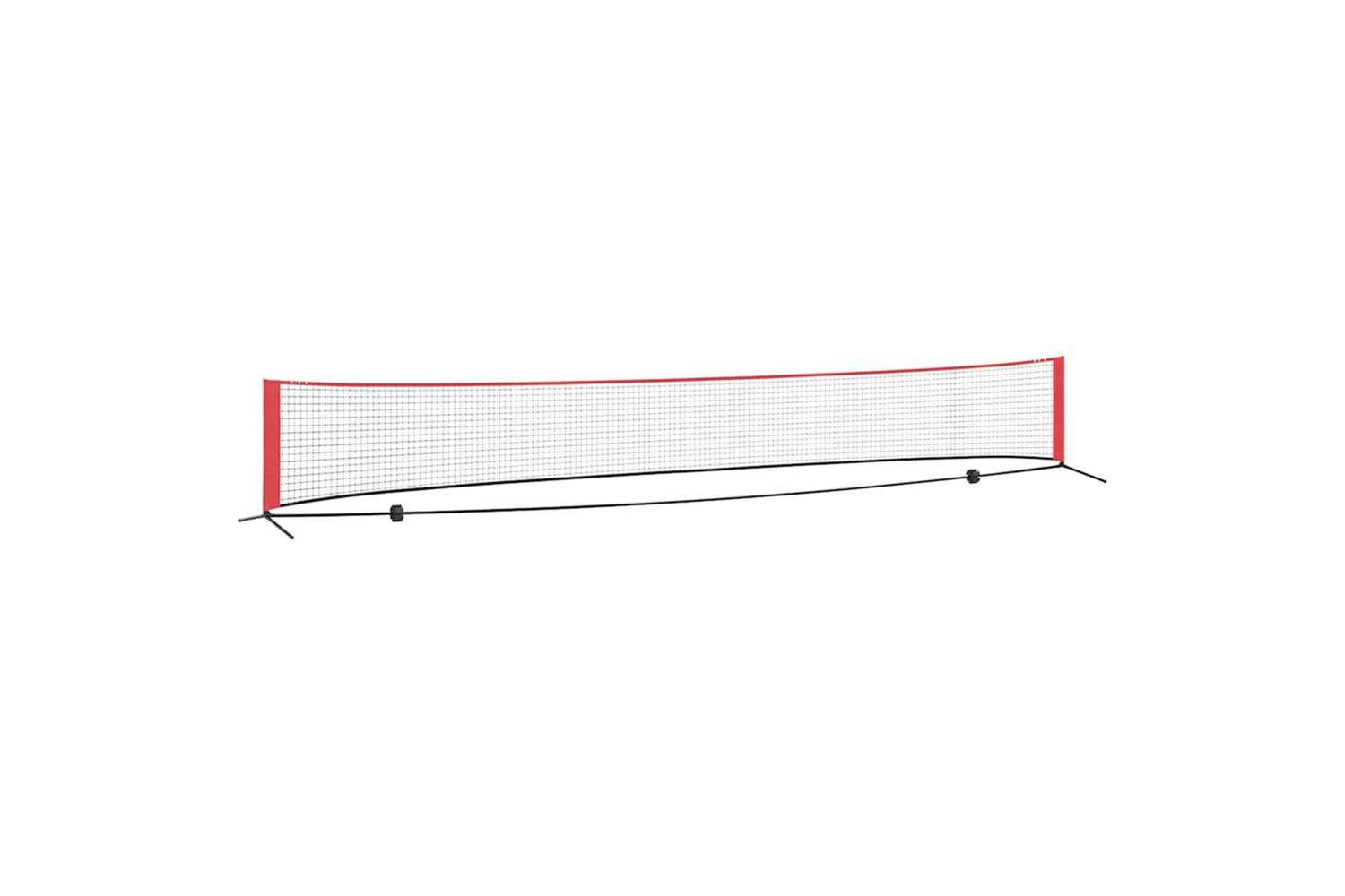 Vidaxl Tennis Net Folding Black And Red 595 X 90.5 X 87 Cm Polyester