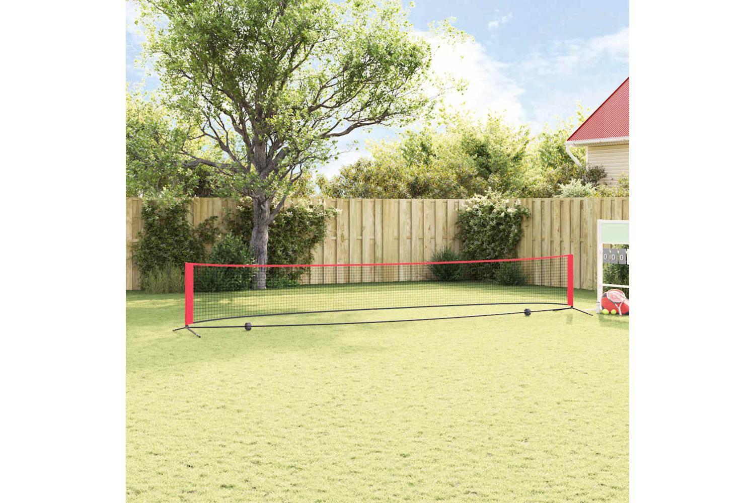 Vidaxl Tennis Net Folding Black And Red 595 X 90.5 X 87 Cm Polyester-3