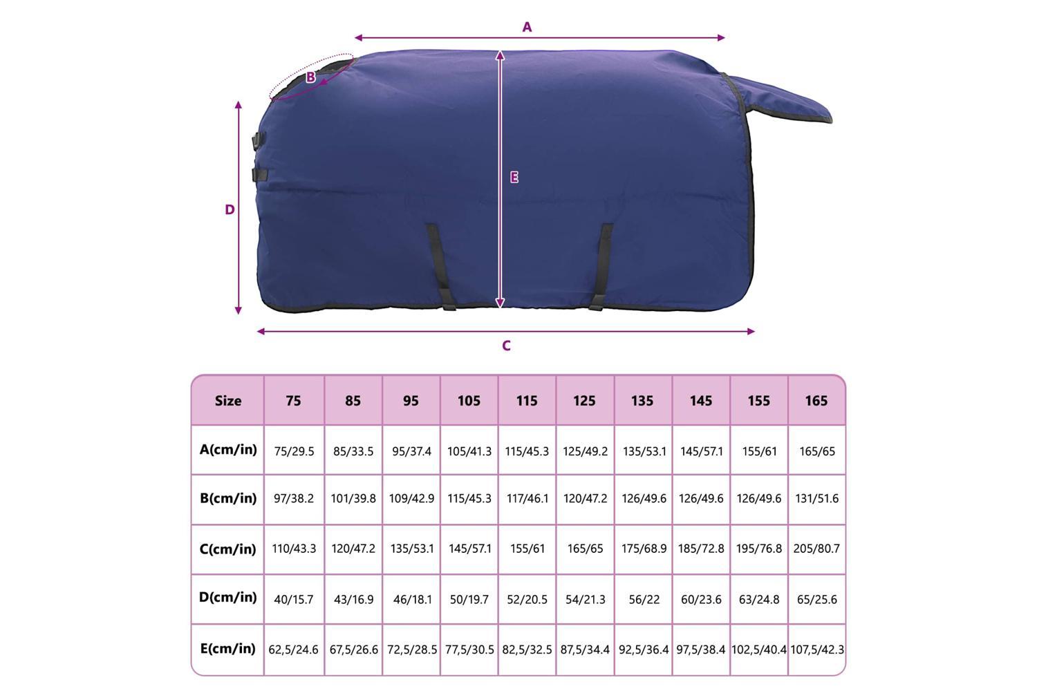 Vidaxl Horse Blanket Full Navy Blue 105 Cm Polyester-10