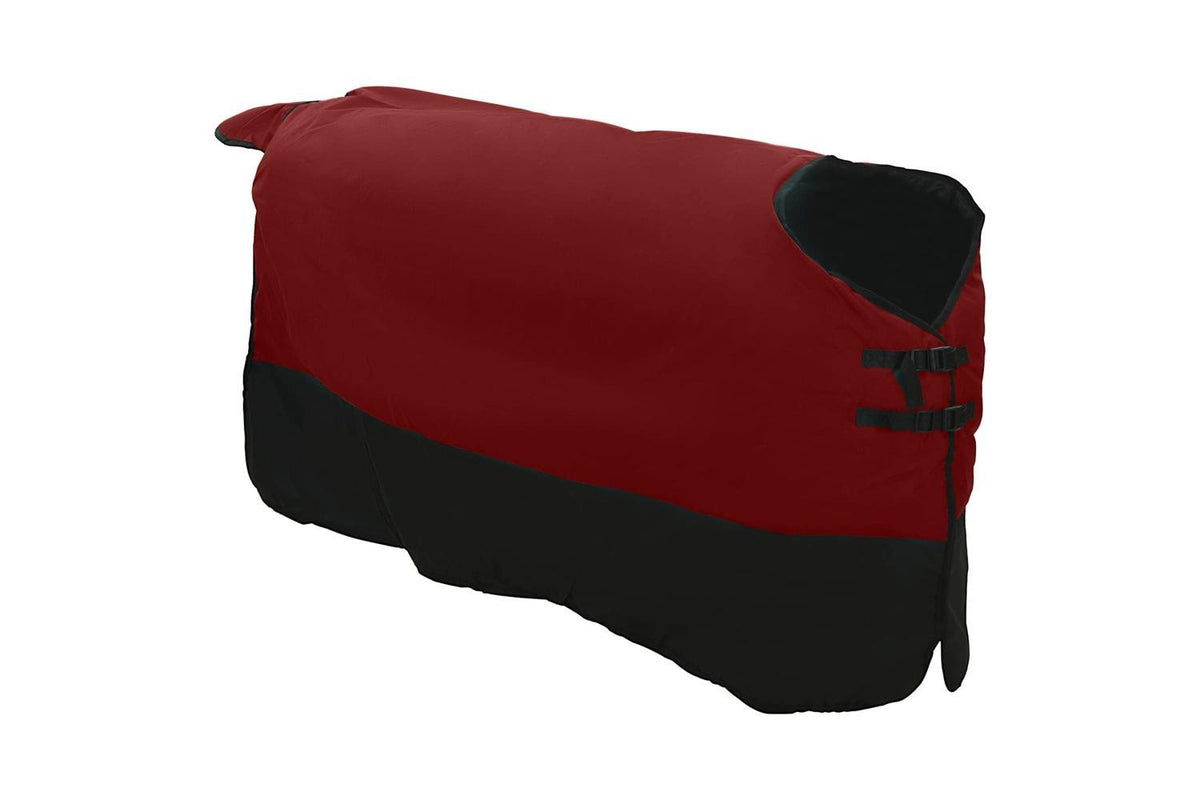 Vidaxl Horse Blanket Bordeaux And Black 145 Cm Polyester-3