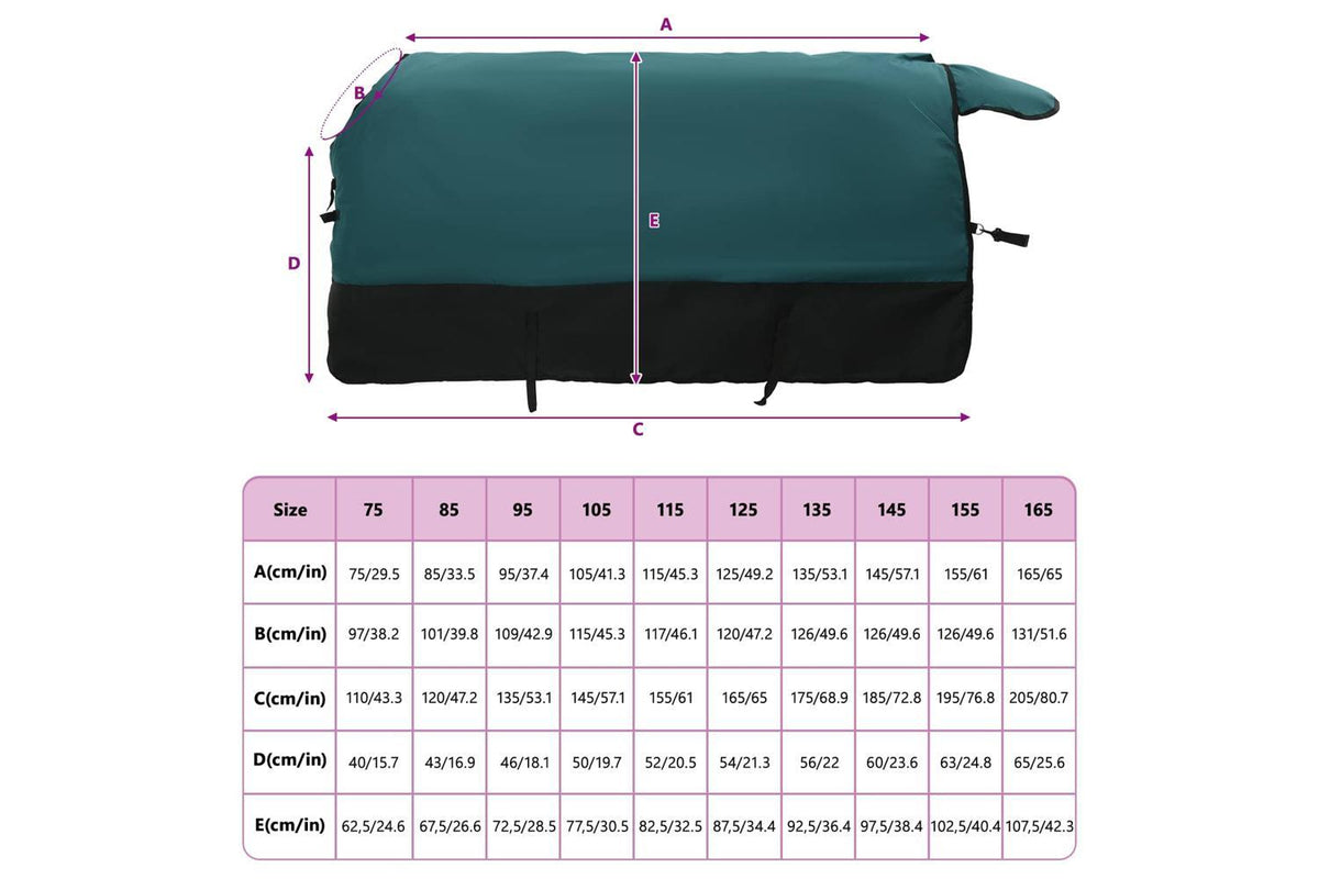 Vidaxl Horse Blanket Dark Green And Black 125 Cm Polyester-10