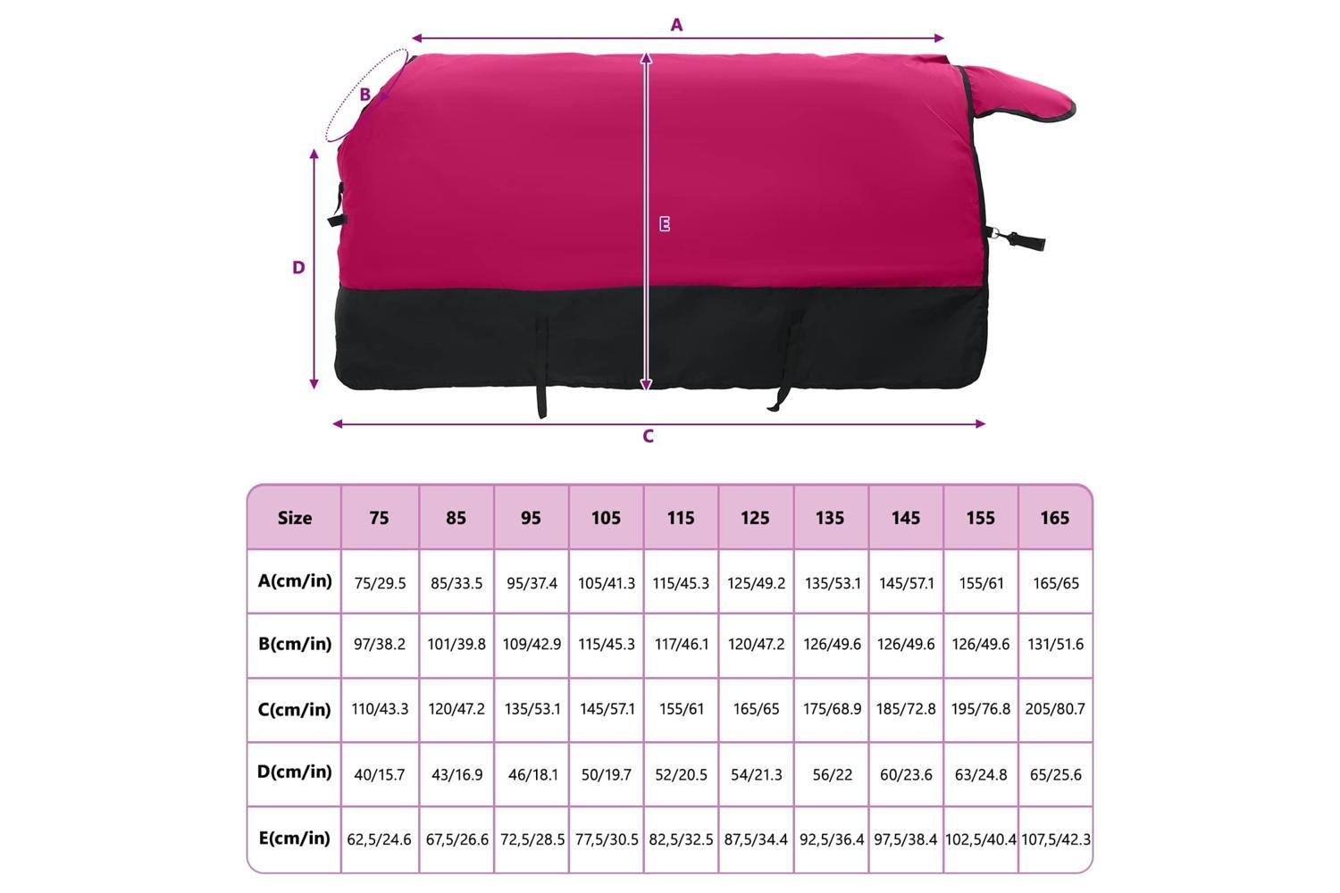 Vidaxl Horse Blanket Pink And Black 85 Cm Polyester-10