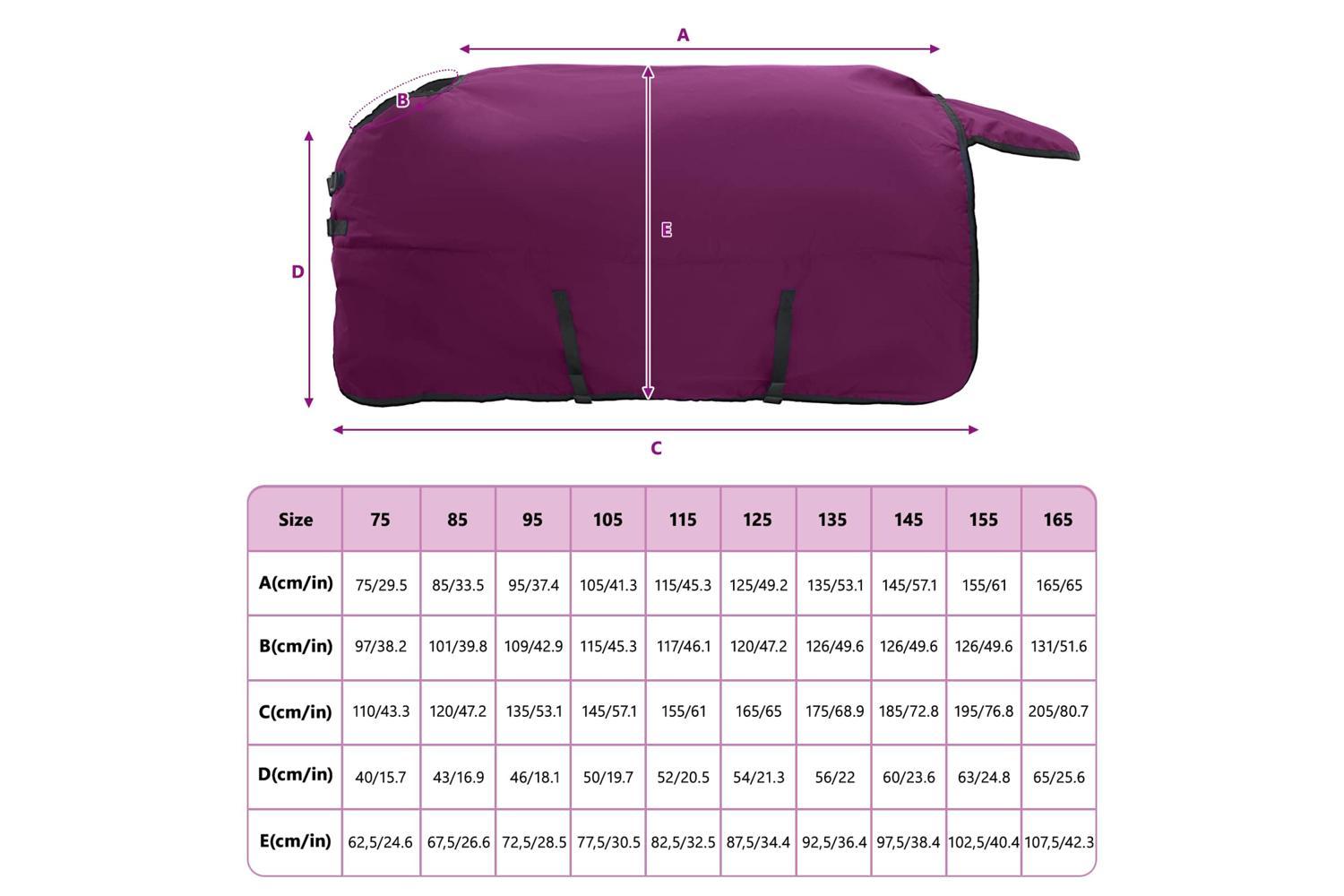 Vidaxl Horse Blanket Full Purple 75 Cm Polyester-10