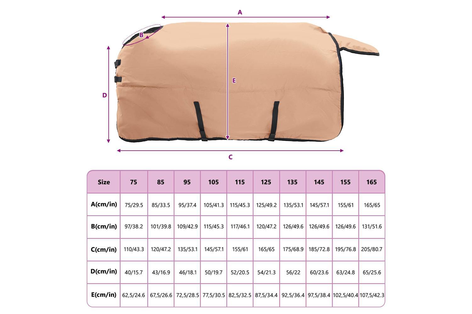Vidaxl Horse Blanket Cappuccino 95 Cm Polyester-10